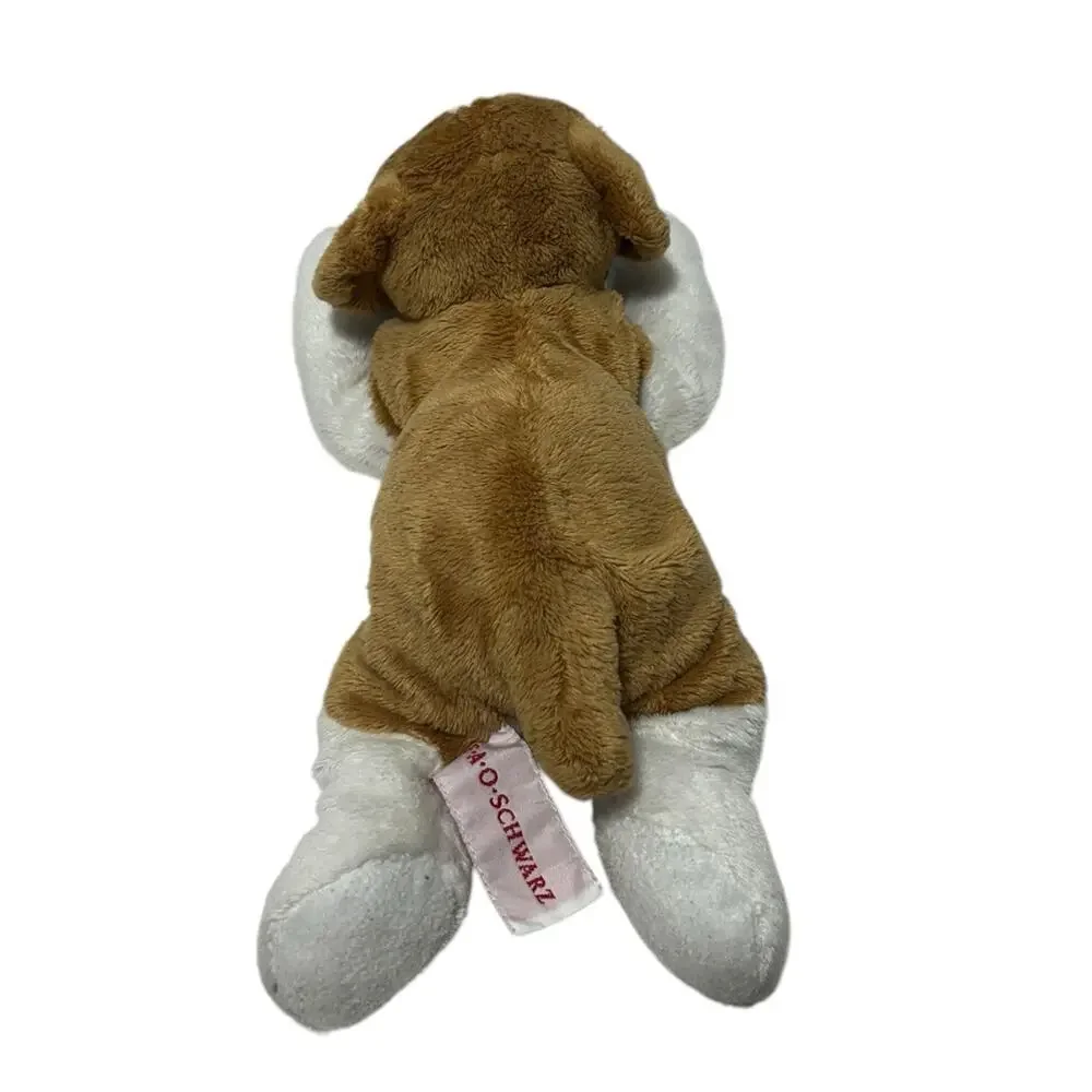 FAO Schwarz Plush Saint Bernard Puppy Dog Stuffed Animal Tan White